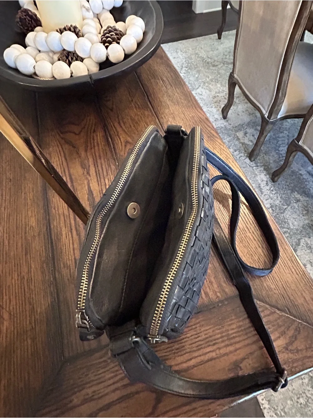 Ashwood Vintage Woven Leather Crossbody Bag